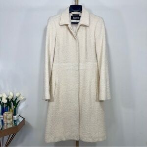 Marvin Richards Wool Blend Beige Off White Boucle Textured Teddy Long Jacket S/M